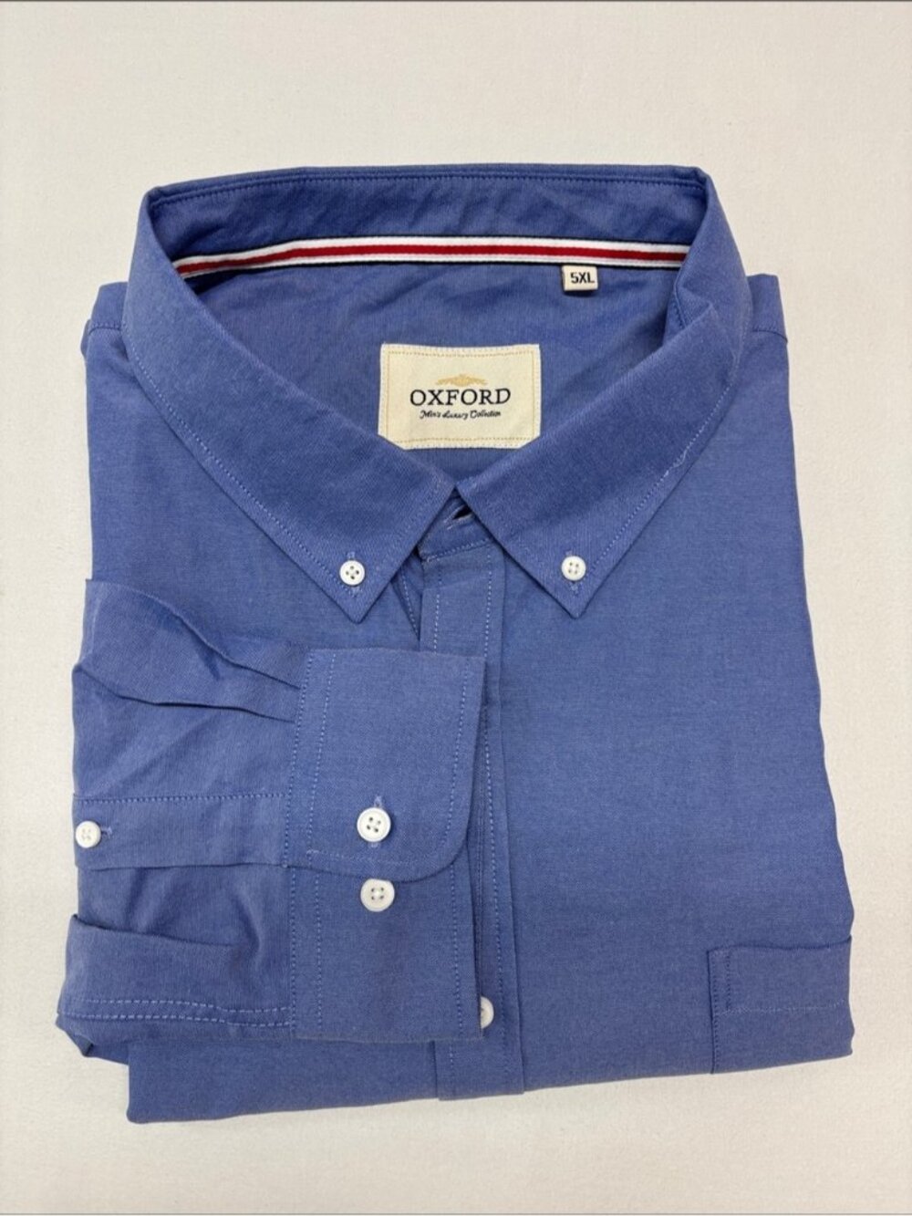 Oxford 5xl Men’s Button-Down Shirt in Blue 5XL -257 work every day cotton